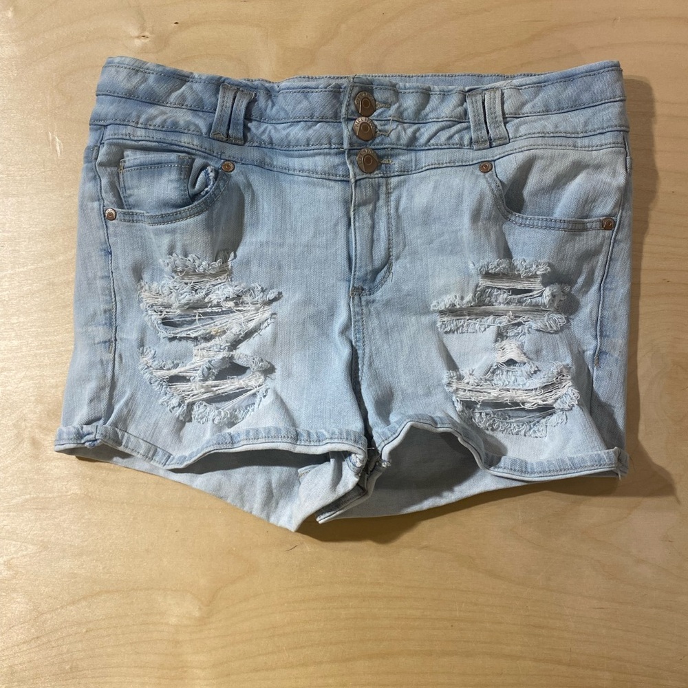 Blue Spice Sky Blue Casual Jean Button Fly Shorts16 (OE) - Picture 3 of 6
